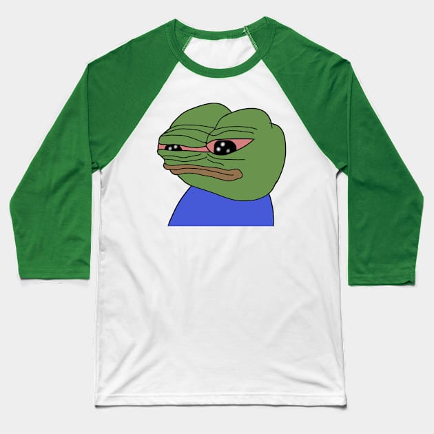 Red Eyes Pepe no Sleep Baseball T-Shirt by TheMemeLord